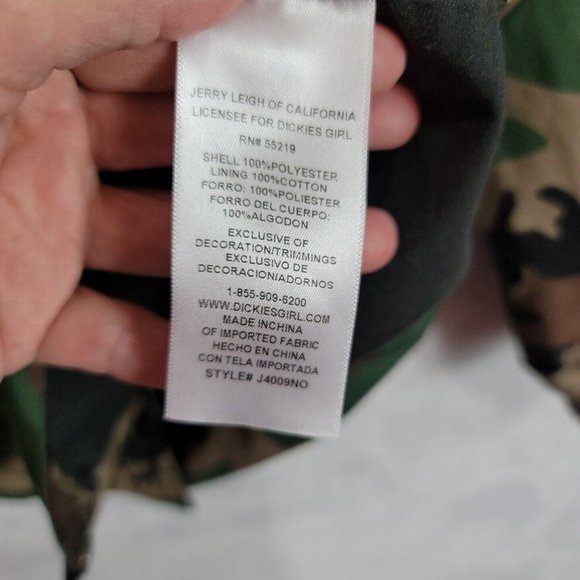 DICKIES Girl Camo Jacket Women's Size Large Camouflage Windbreaker NWOT - Picture 7 of 13
